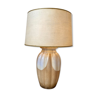 Table lamp in glazed ceramic and beige paper