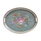 Tray with a plate gallery painted floral decoration
