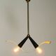 Mid Century brass ceiling lamp with a curved perforated sheet lampshade