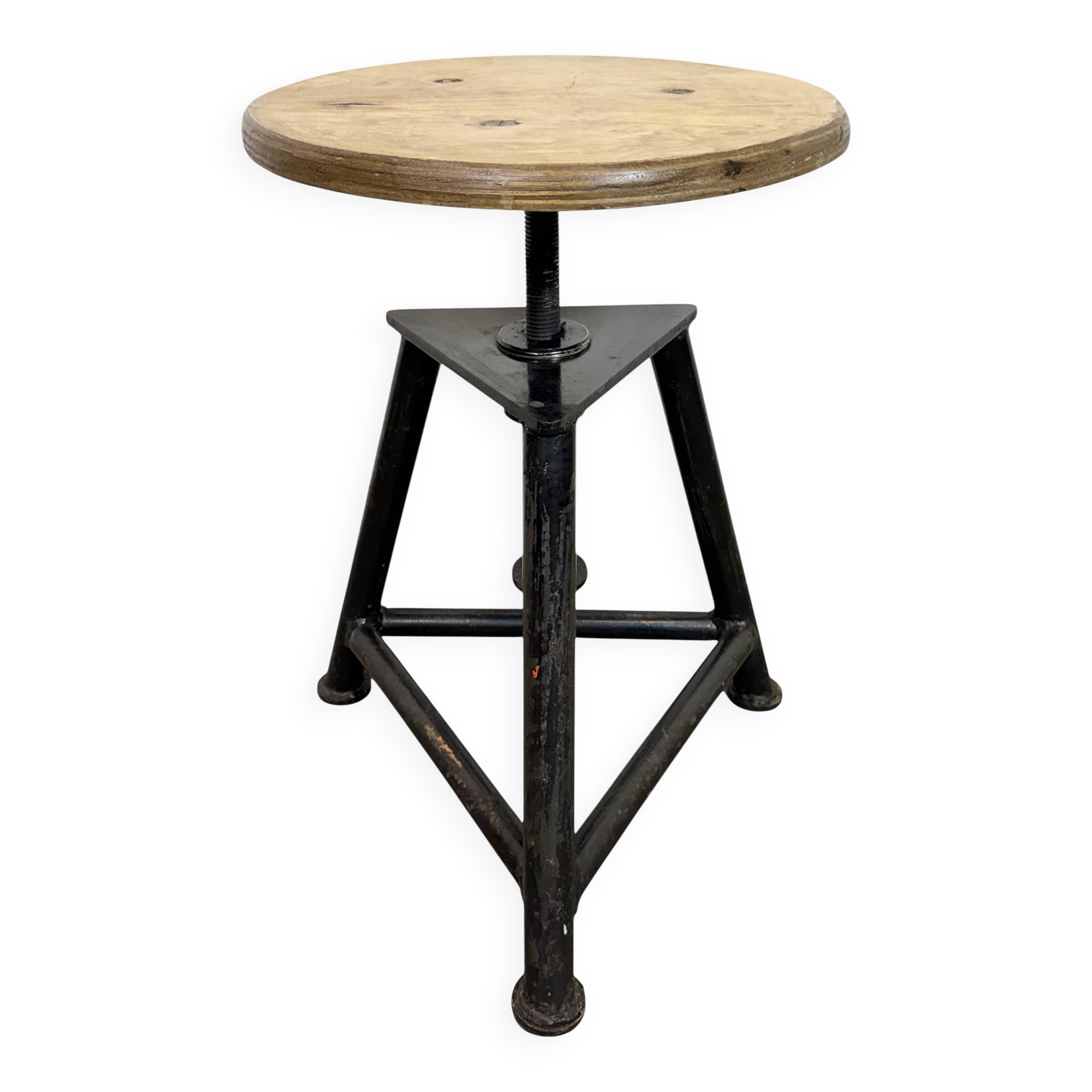 Black Industrial Workshop Swivel Stool, 1960s