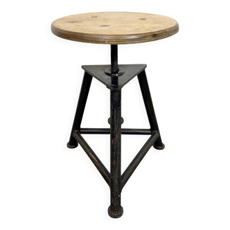 Black Industrial Workshop Swivel Stool, 1960s
