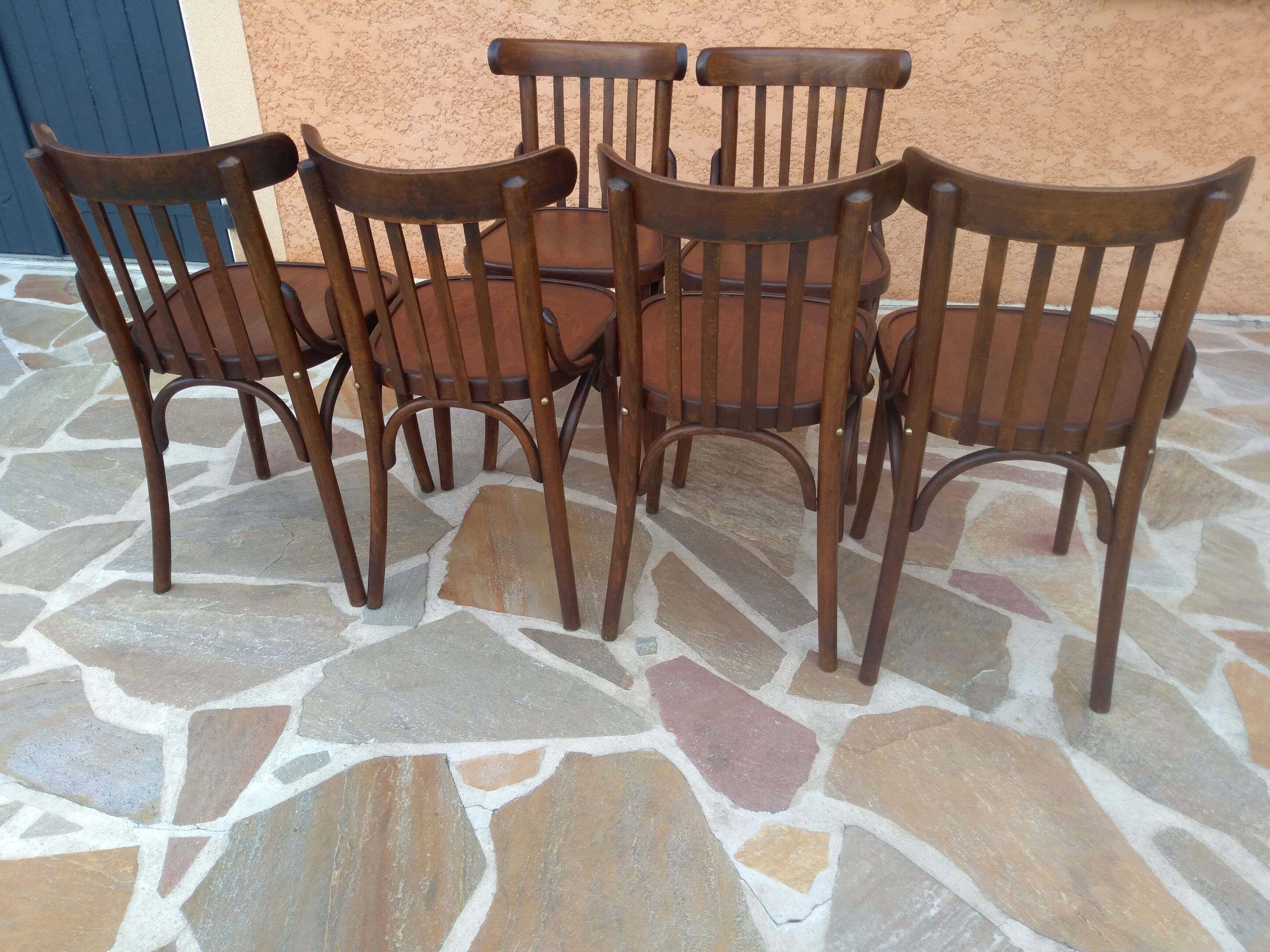 Suite of 6 bistrot chairs 1960