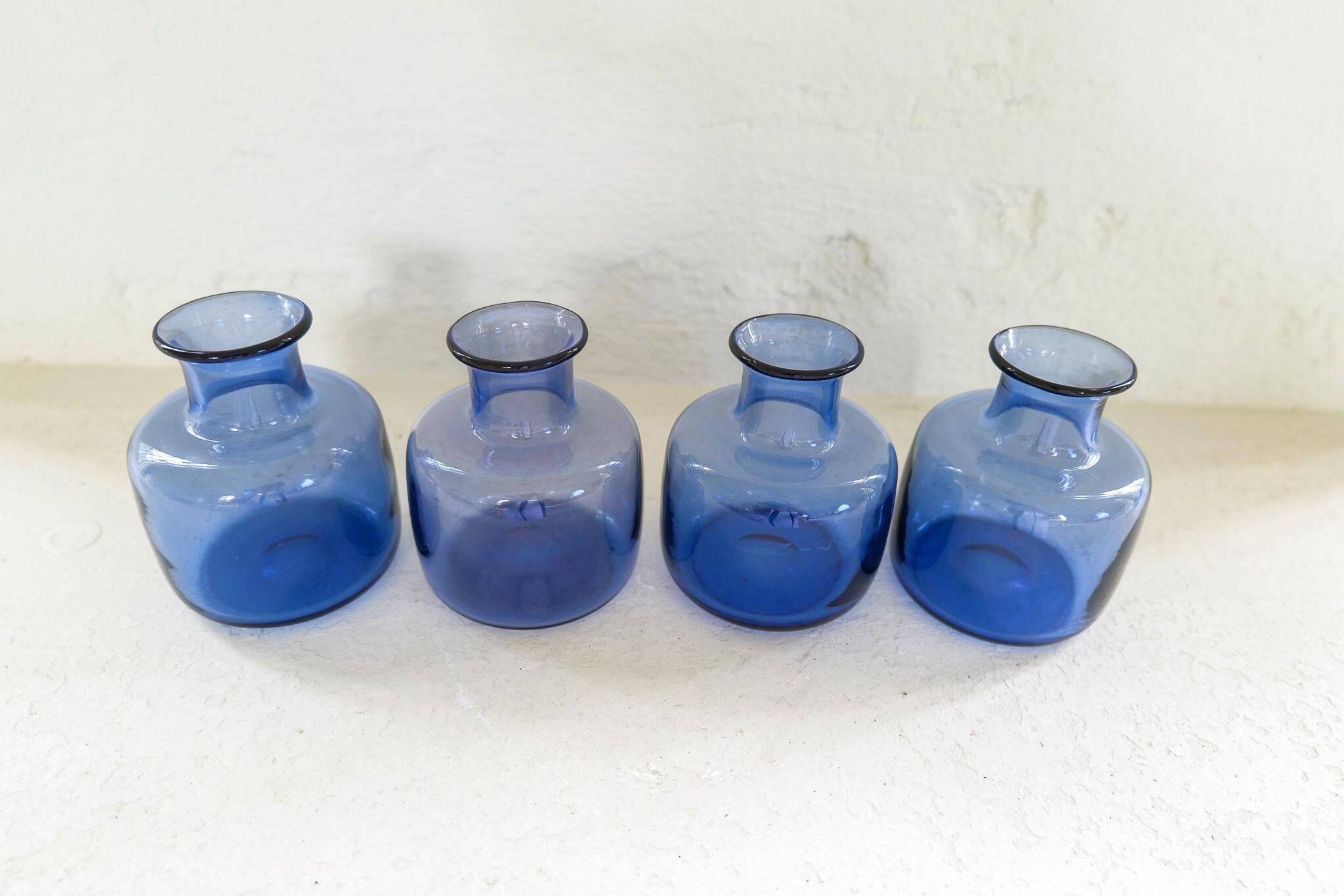 7 vases midcentury modern par Per Lutken pour Holmegaard, Danemark