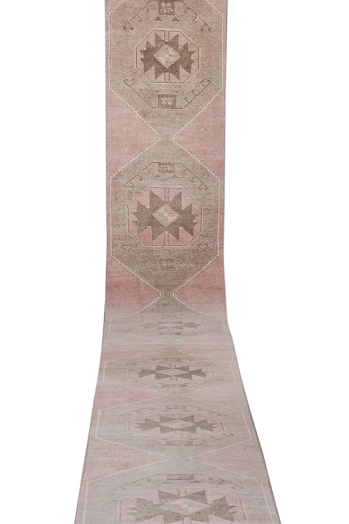Tapis de couloir turc vintage 87x846 cm