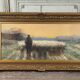 “Shepherd and his flock”, watercolor on paper, signed Maurice Hagemans