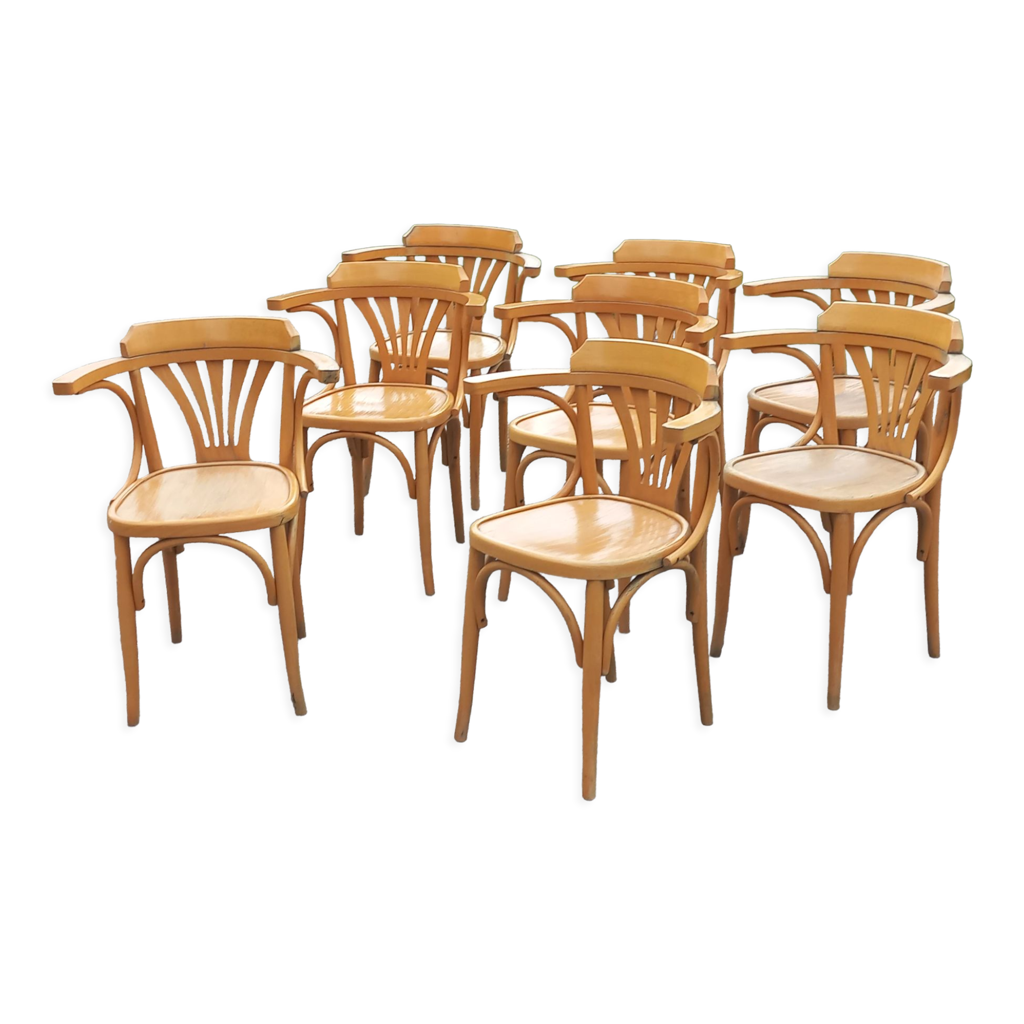 Set of 8 bistro chairs from the 50s/60