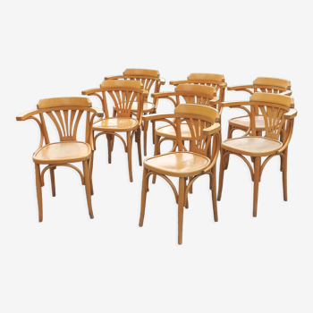 Set de 8 fauteuils de bistrot des années 50 /60