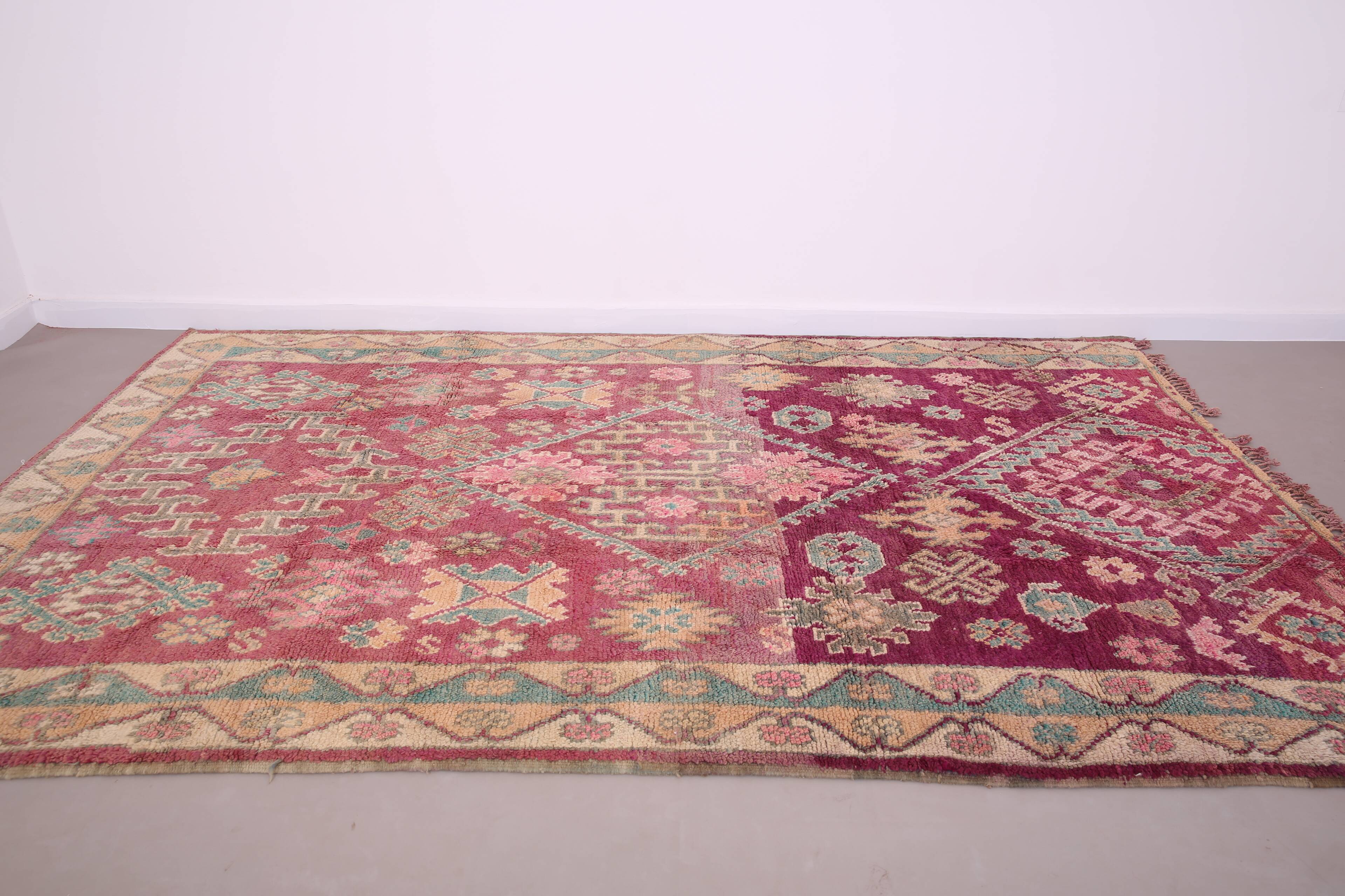 Purple vintage moroccan rug 212 CM X 343 CM