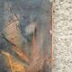 Oil on canvas signed Monique Humbert, large abstract composition, wall painting, interior decoration.