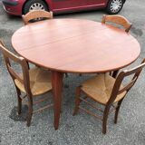 Round table in cherry tree and 4 chairs