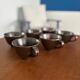 Lot de 6 tasses en céramique vintage - tasse en grès couleur chocolat