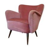 50s 60s armchair pink velvet