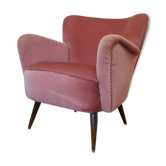 50s 60s armchair pink velvet