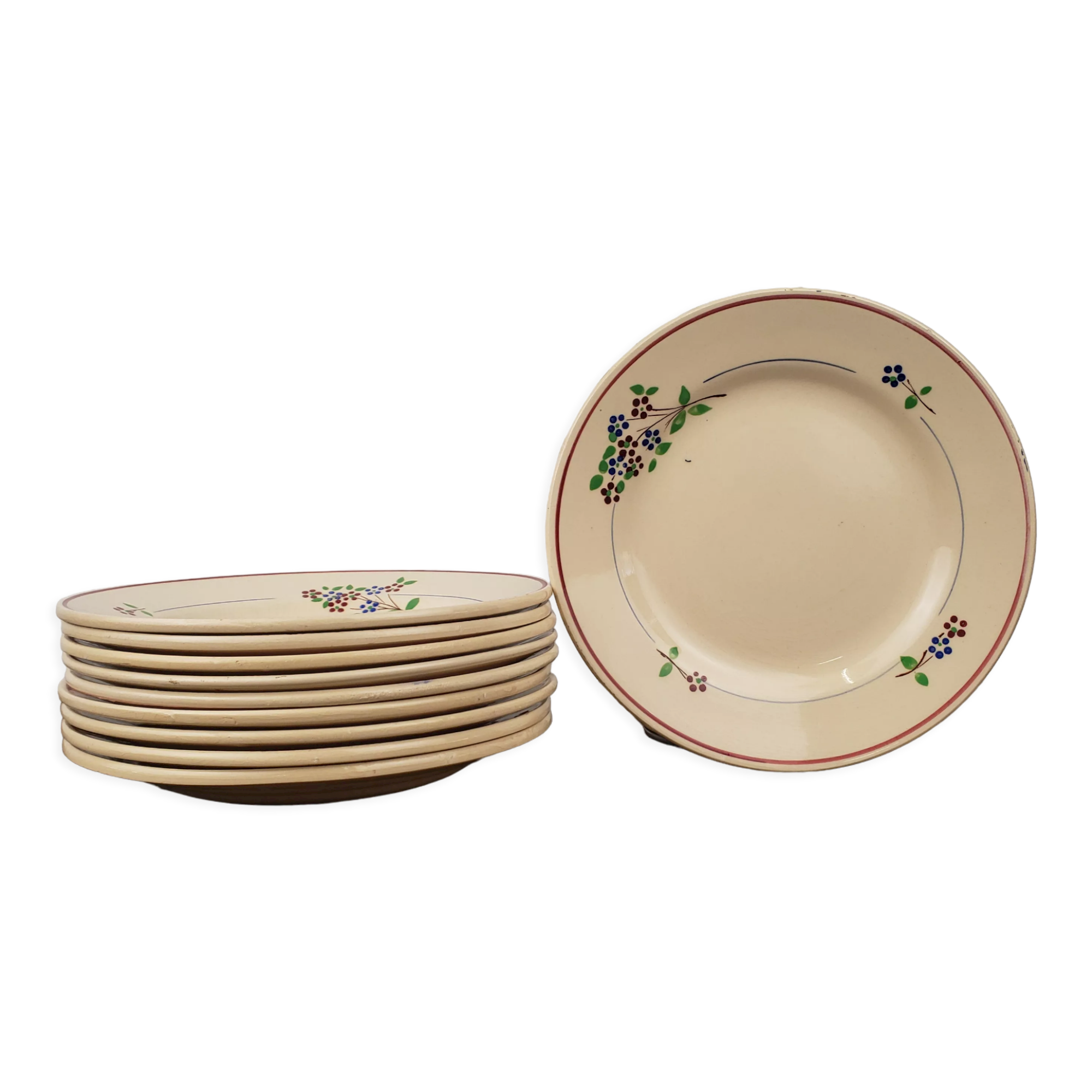 Dessert plates x10 - Moulin des Loups - Orchies