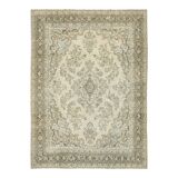 Handmade oriental unique 1980s 305 cm x 400 cm beige wool carpet