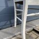 Tabouret paillé vintage peint en blanc