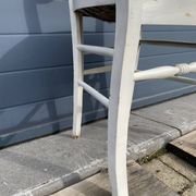Vintage mulched stool painted white
