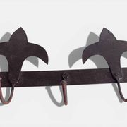 Antique French Provincial Wrought Iron Coat or Hat Rack with Fleur-de-Lis