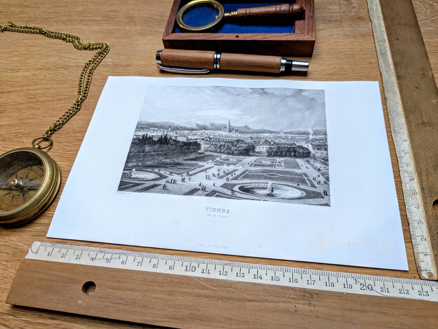 Vienna, Austria Vintage Engraving, 1841 Authentic.