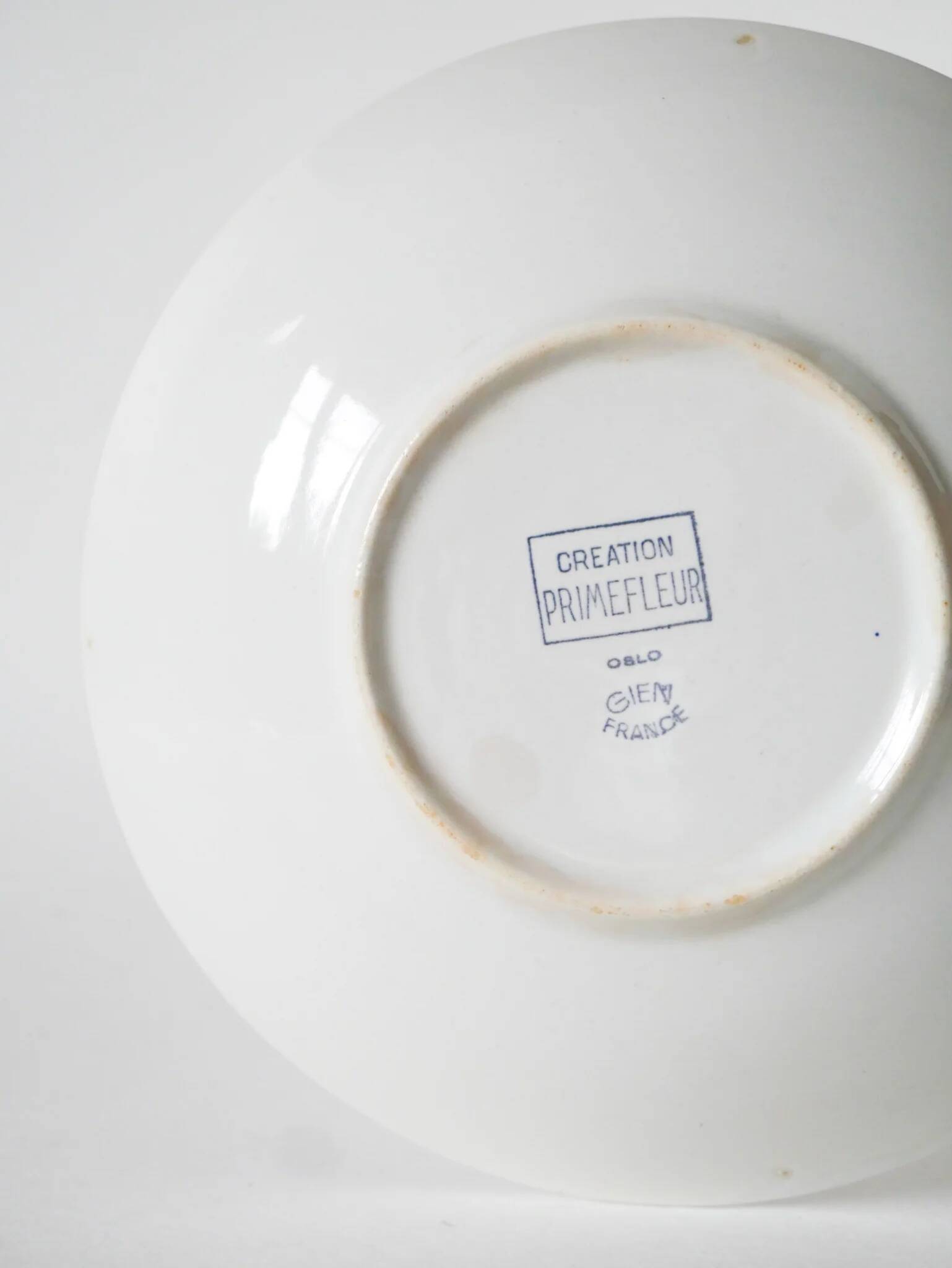 Plat rond de présentation Salins, design, blanc, 1960