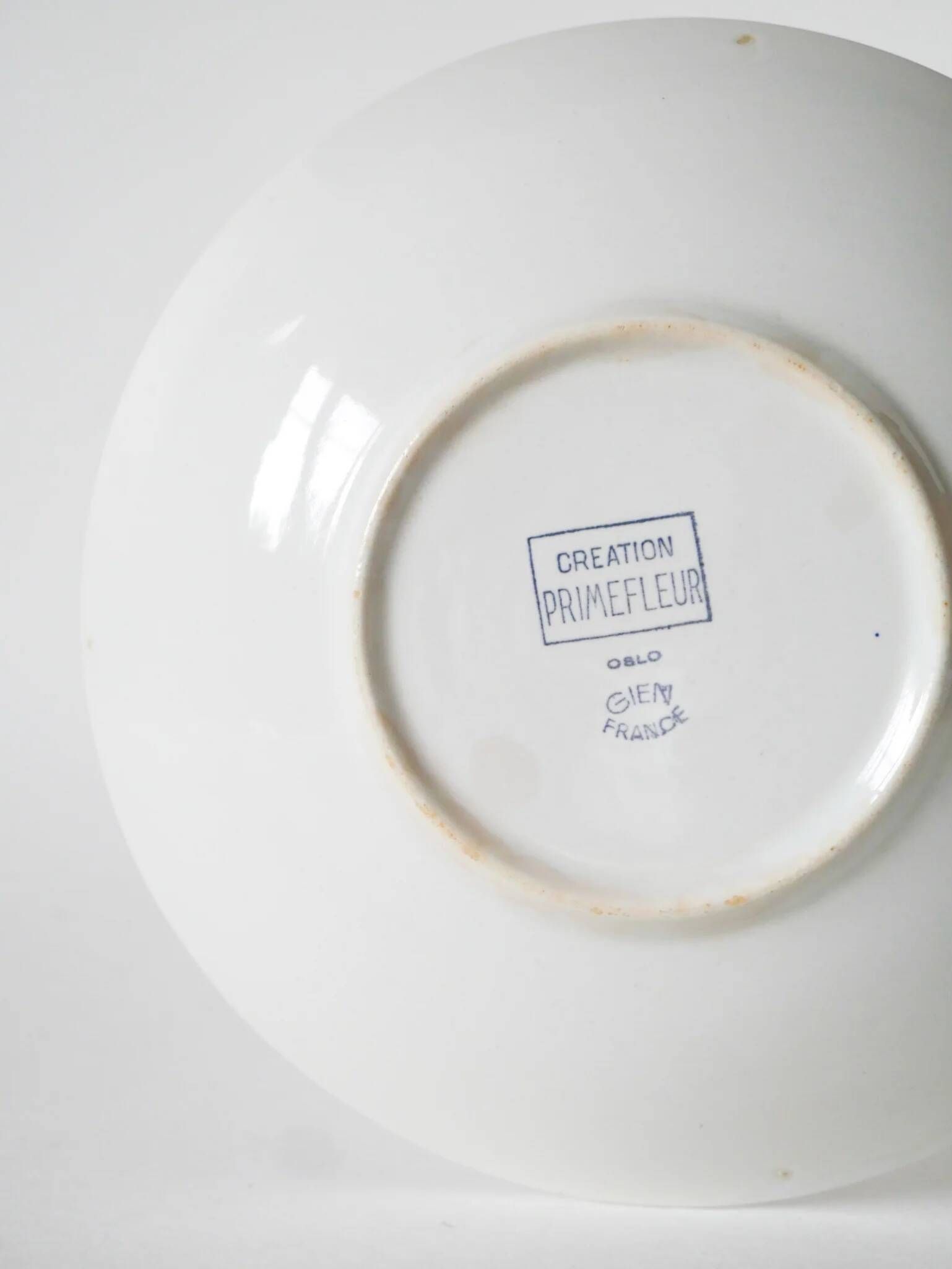 Round presentation plate Salins, design, white, 1960