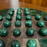 Solitaire game in green marble malachite
