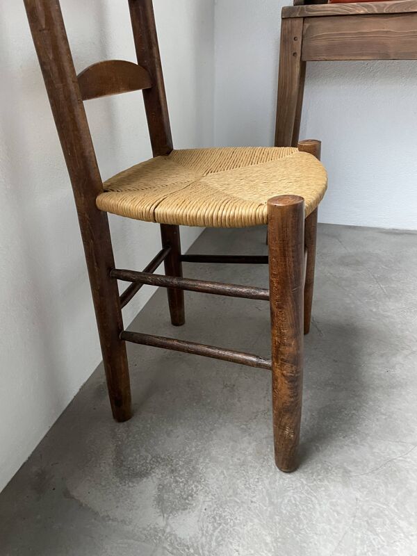 Chaise rustique paille chêne