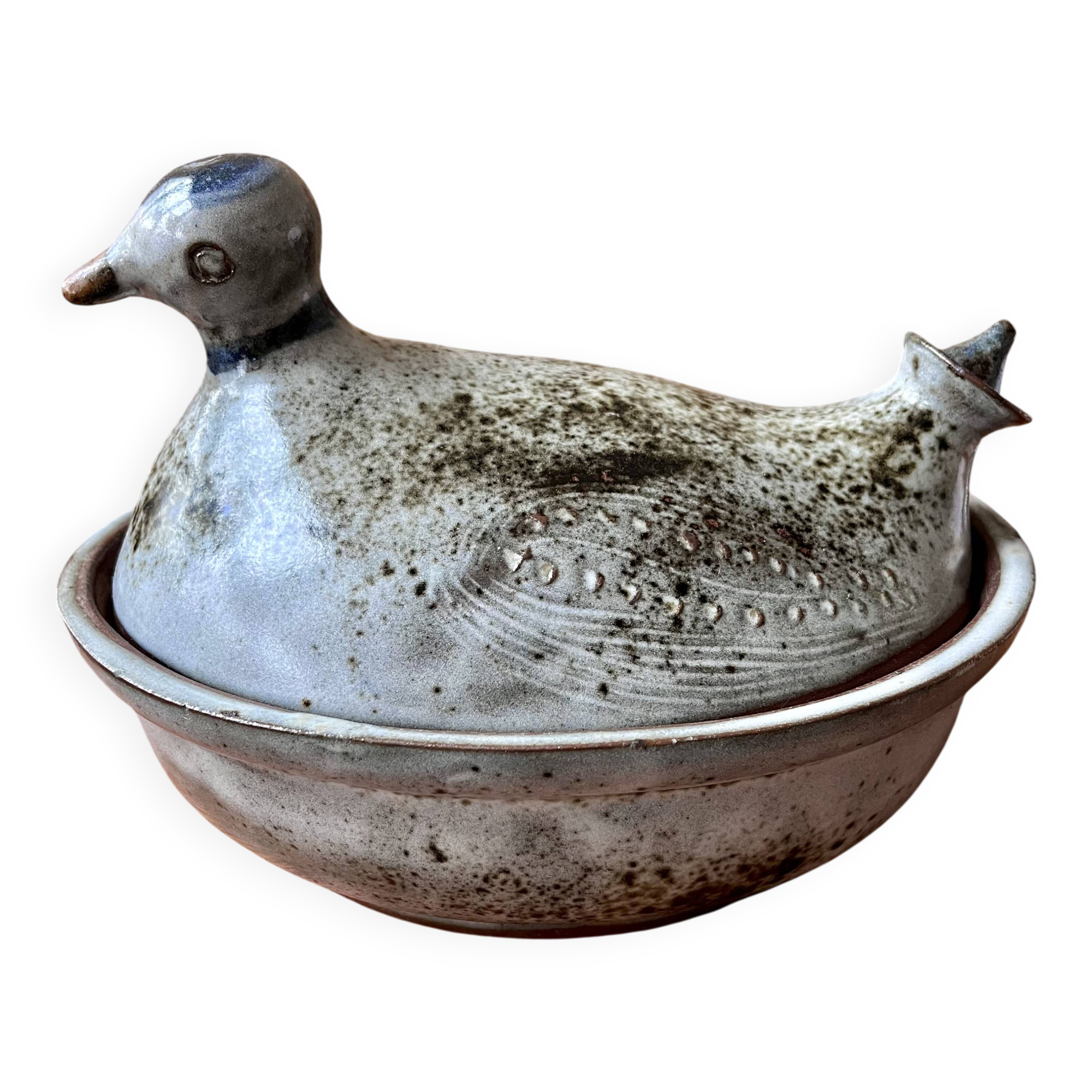 Soupière zoomorphe oiseau Thierry&Chantal Robert Atelier Grés du Loir Poncé