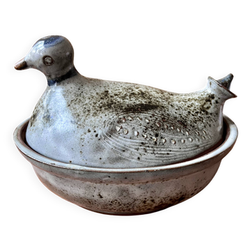 Soupière zoomorphe oiseau Thierry&Chantal Robert Atelier Grés du Loir Poncé