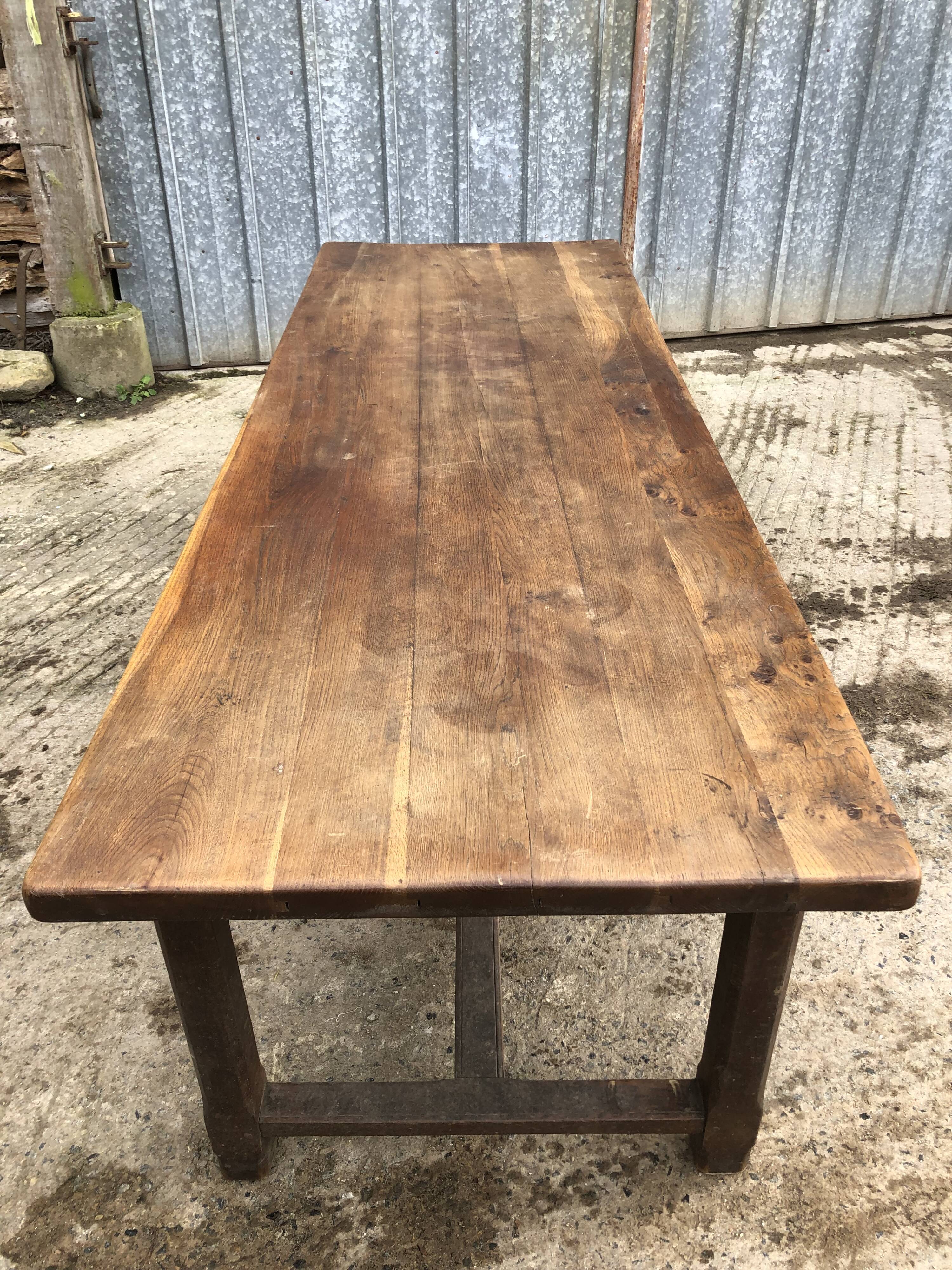 Antique solid oak farm table