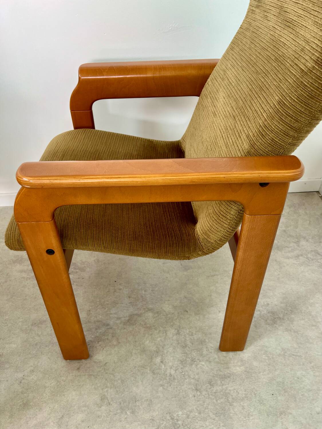 Set of 2 bridge armchairs from the 70s design Bruno Rey vintage solid beech