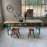 Vintage guinguette table 230 cm green