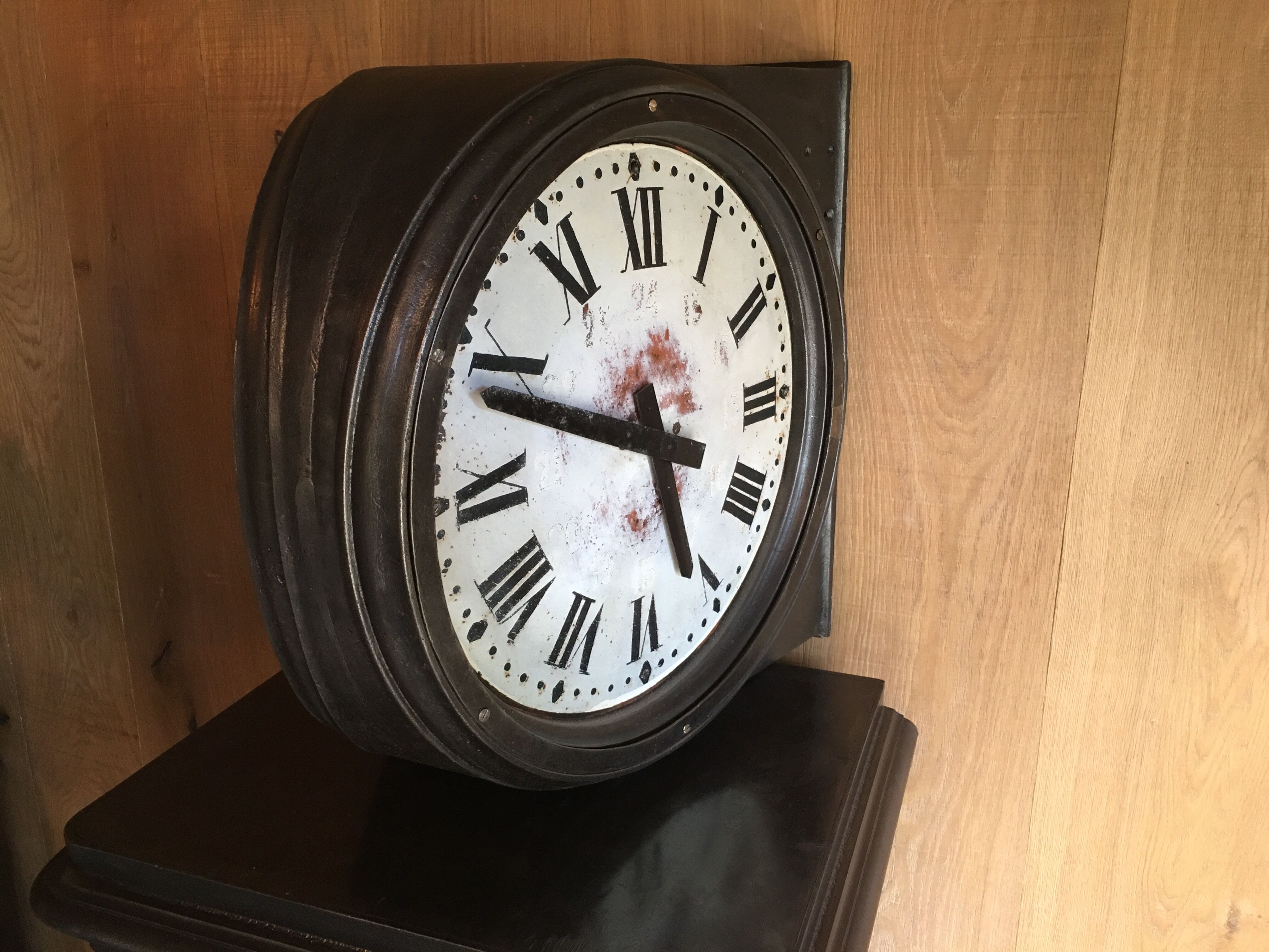 Old station clock Paul Garnier double shaped cast iron