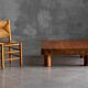 Brutalist pine low coffee table, France, 1960s