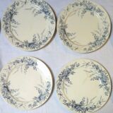 Lot de 4 plates Choisy-le-Roi Terre de fer Boule fer bleu
