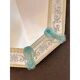Venetian Octagonal Wall Mirror Hand-Carved in Murano Glass with Light Blue Finish