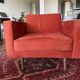 Wind armchair in caramel/brown velvet