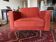 Wind armchair in caramel/brown velvet
