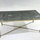Mid-Century Modern Coffee Table, Glass and Brass