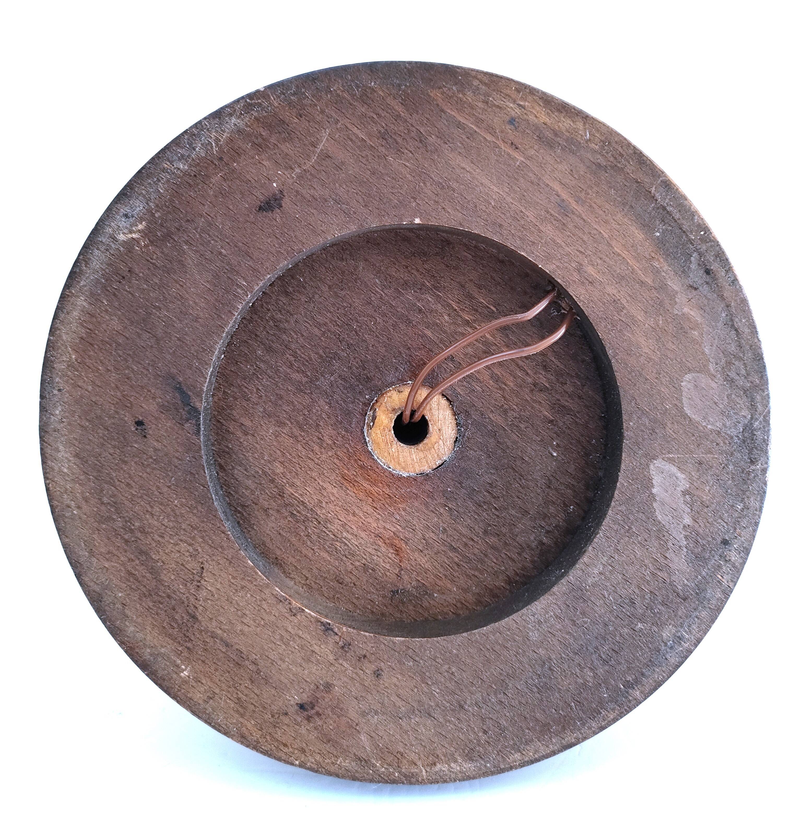 Pied de lampe bois massif par Charles Dudouyt