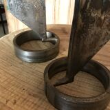 Signed zoomorphic iron candle holders
