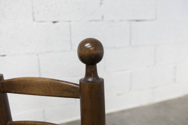 Chaise enfant 1960 chêne et osier