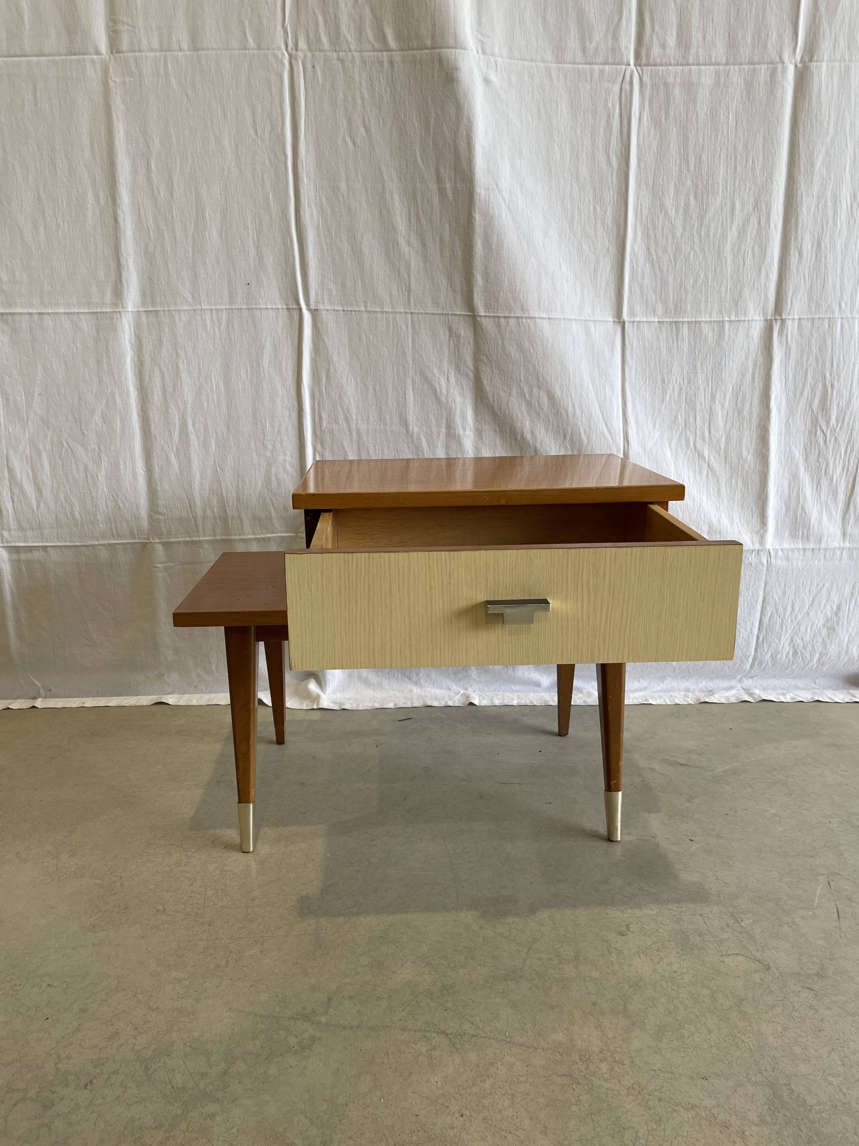 Asymmetrical bedside table vintage year 50/60