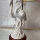 Lampe porcelaine flamants roses années 80