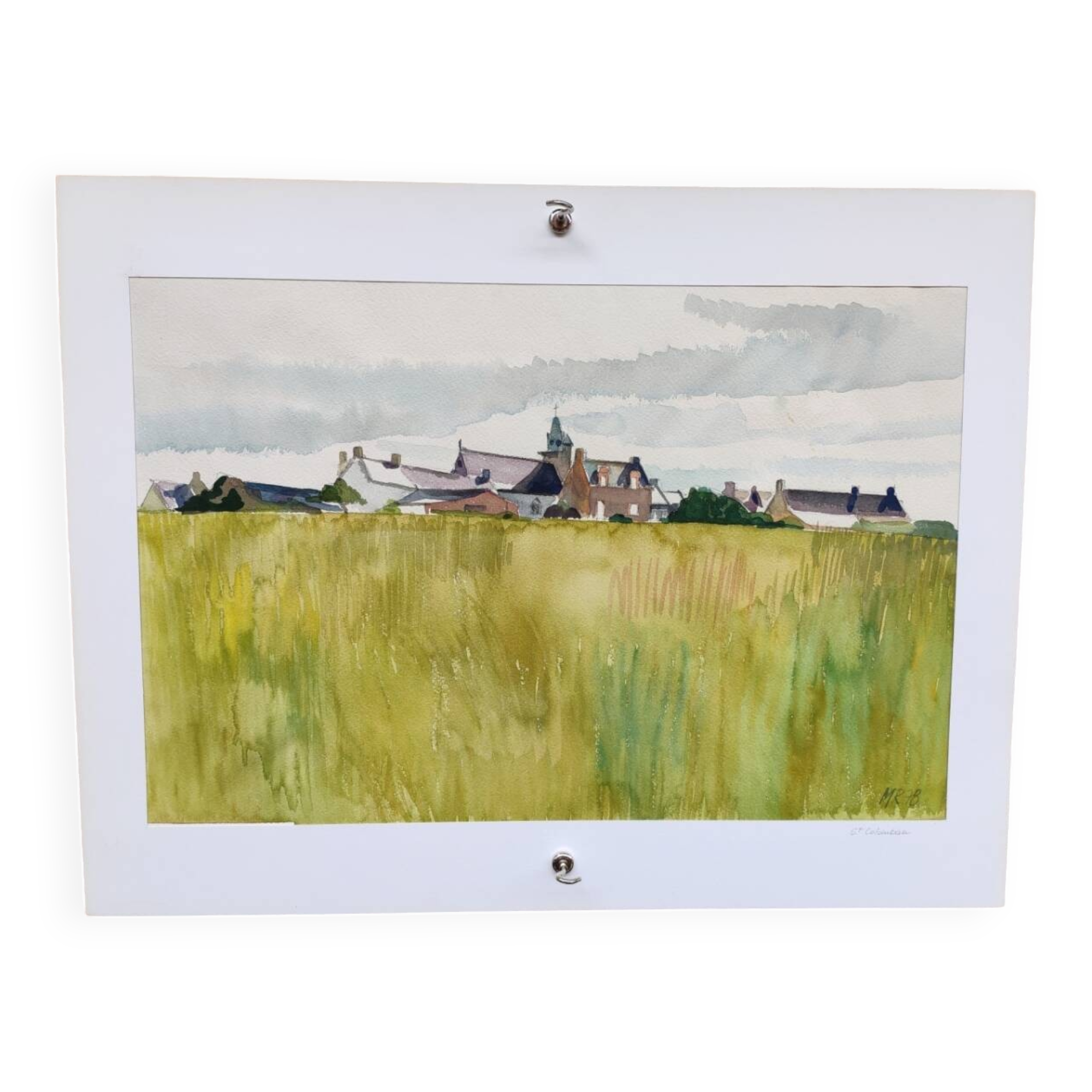 Watercolor by Michel Roubille, Saint Colomban 1978