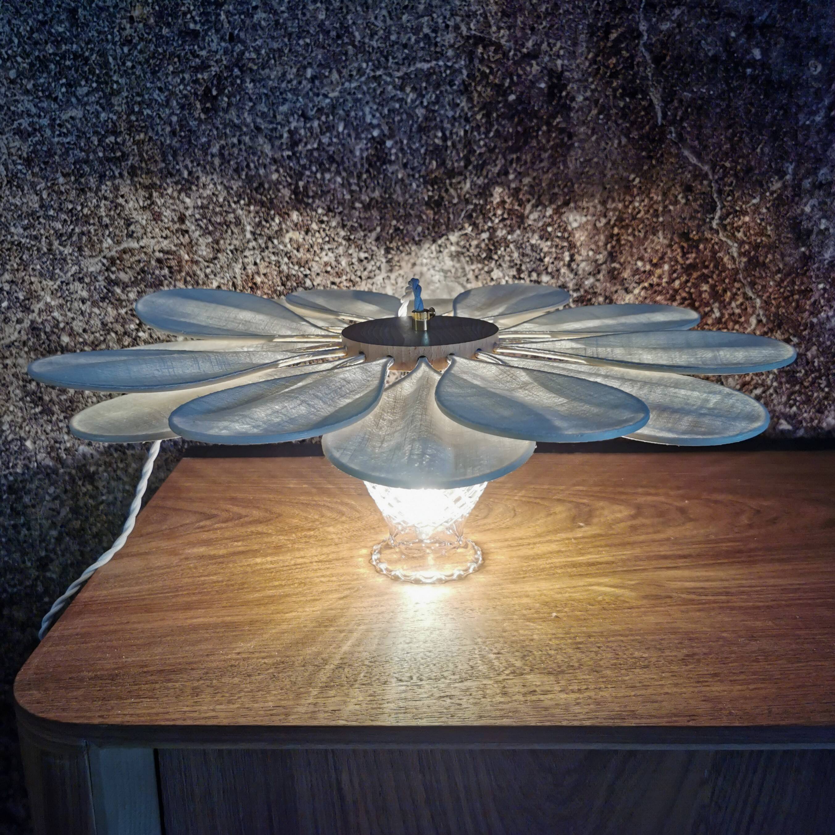 Vintage flower petal and globe lamp