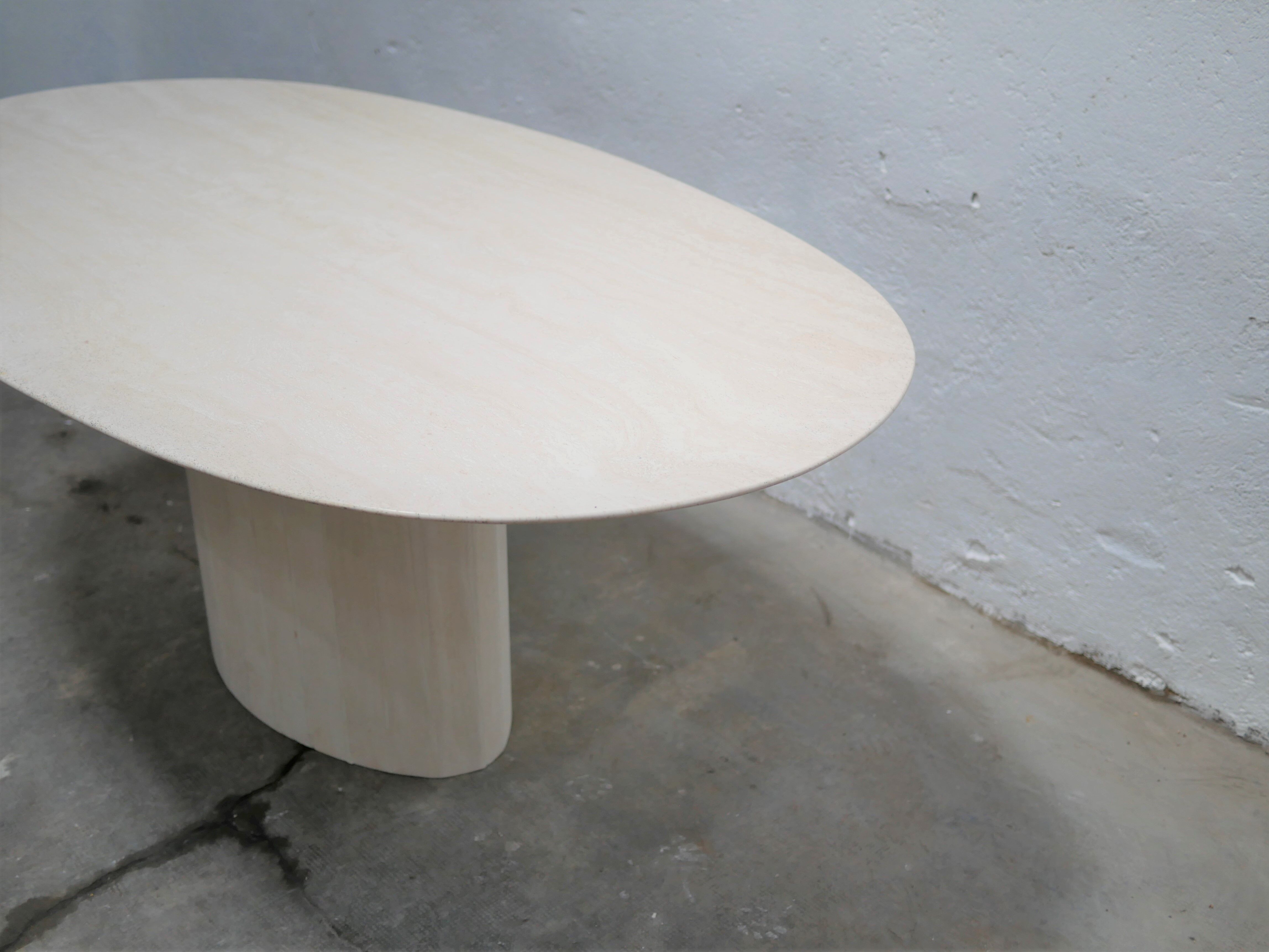 Vintage dining table in travertine by Roche Bobois editions
