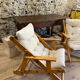 Pair of pine garden armchairs