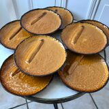 Set of 8 ceramic asparagus plates from Poët Laval 60s-70s