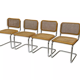 Set of 4 vintage Chairs model Cesca B32 designed by Marcel Breuer Design
